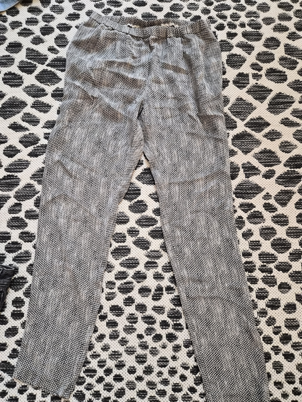 Eileen Fisher Animal Print Black & White Textured Patterned Chinos